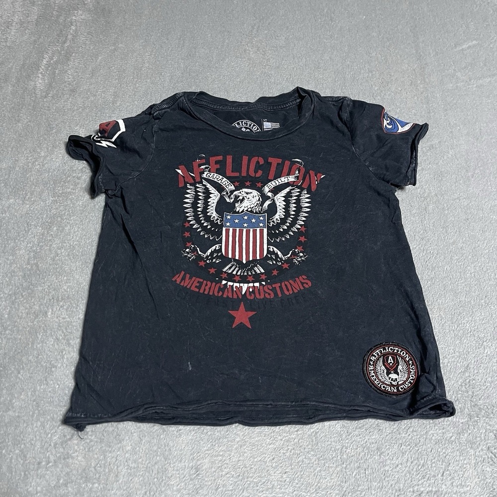 Y2K Affliction Shirt‎ Kids 5T Black Eagle American Customs Loud USA Grunge